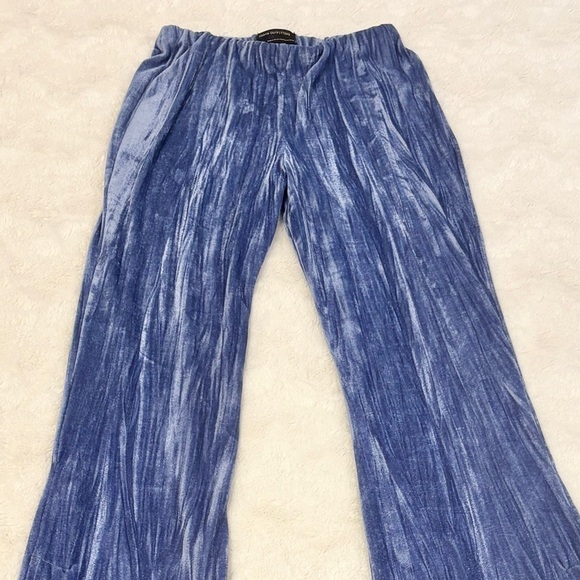 Urban Outfitters XS Alura Velvet Velour Flare Pull On Women’s Pants Blue Stretch - Picture 4 of 9